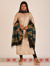 Load image into Gallery viewer, Black Handpainted Tussar Dupatta