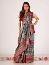 Load image into Gallery viewer, Shaam - Grey & Red Saree