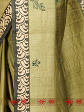 Load image into Gallery viewer, Lajuk Panchi - Olive Green Saree
