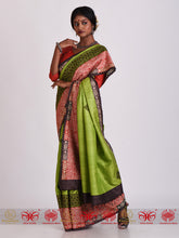 Load image into Gallery viewer, Lime Green Tussar - Saree