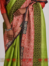 Load image into Gallery viewer, Lime Green Tussar - Saree
