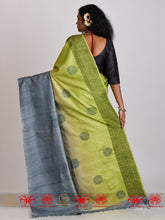 Load image into Gallery viewer, Phoolan - Green & Grey Saree