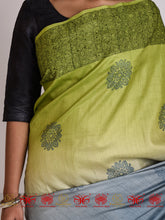 Load image into Gallery viewer, Phoolan - Green & Grey Saree