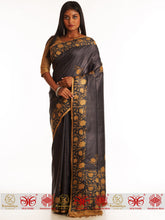 Load image into Gallery viewer, Sunflower Night - Chocolatey Saree