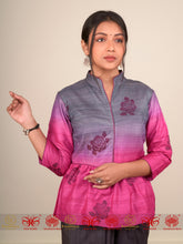 Load image into Gallery viewer, Peplum Pink Tussar - Blouse