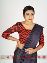 Load image into Gallery viewer, Red Black Tussar Blouse