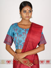 Load image into Gallery viewer, Blue Tussar Blouse
