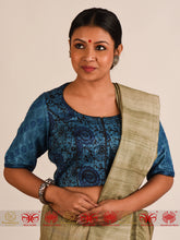 Load image into Gallery viewer, Blue Tussar Blouse