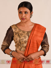 Load image into Gallery viewer, Beige Chocolate Tussar Blouse