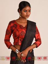 Load image into Gallery viewer, Red Black Tussar Blouse