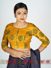 Load image into Gallery viewer, Bright Yellow Tussar Blouse