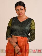 Load image into Gallery viewer, Green Tussar Blouse