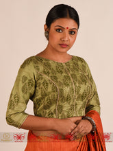 Load image into Gallery viewer, Green Tussar Blouse