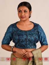 Load image into Gallery viewer, Blue Tussar Blouse