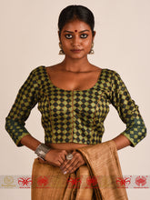 Load image into Gallery viewer, Green Tussar Blouse
