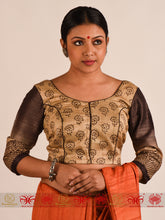 Load image into Gallery viewer, Beige Chocolate Tussar Blouse