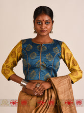 Load image into Gallery viewer, Blue Tussar Blouse