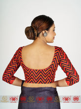Load image into Gallery viewer, Red Black Tussar Blouse