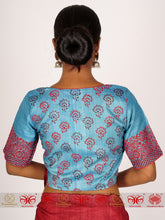Load image into Gallery viewer, Blue Tussar Blouse