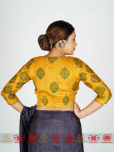 Load image into Gallery viewer, Bright Yellow Tussar Blouse
