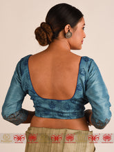 Load image into Gallery viewer, Blue Tussar Blouse
