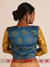 Load image into Gallery viewer, Blue Tussar Blouse