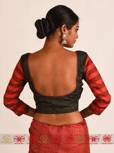 Load image into Gallery viewer, Dark Green Tussar Blouse