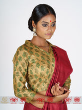 Load image into Gallery viewer, Golden Green Tussar Blouse
