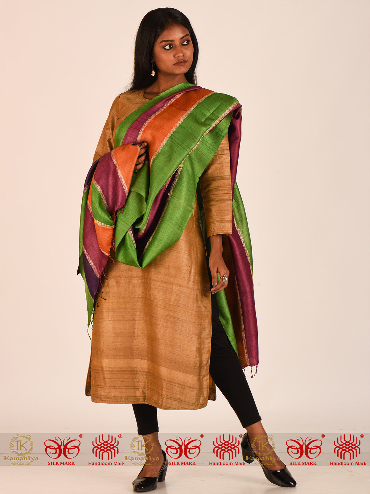 Multicolor Tussar Dupatta