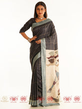 Load image into Gallery viewer, Flight of Fancy - Black and White Saree
