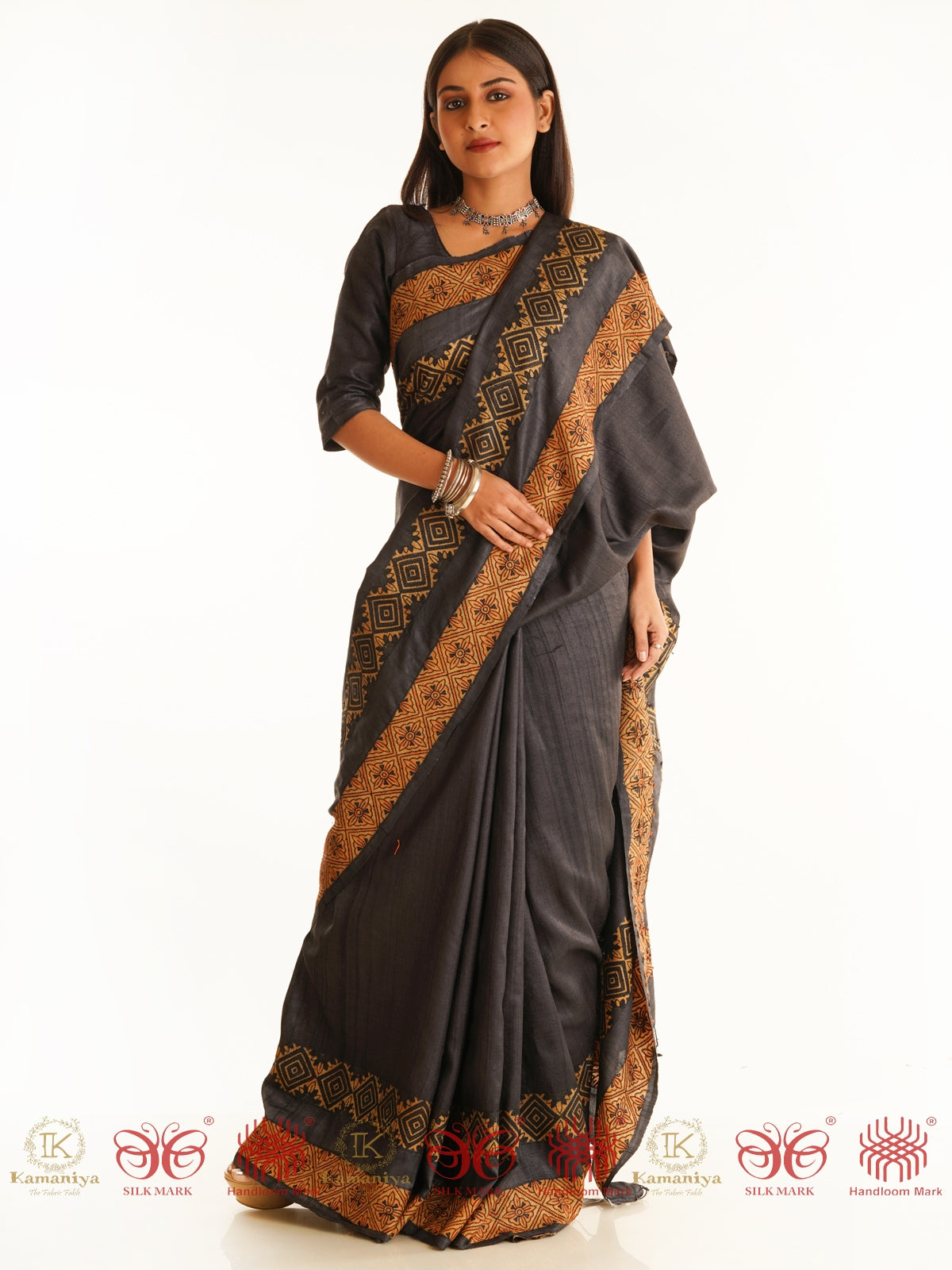 Earthen Aura - Black Saree