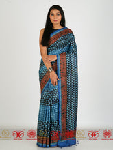 Load image into Gallery viewer, Nadia Kinare - Blue Tussar Silk Saree

