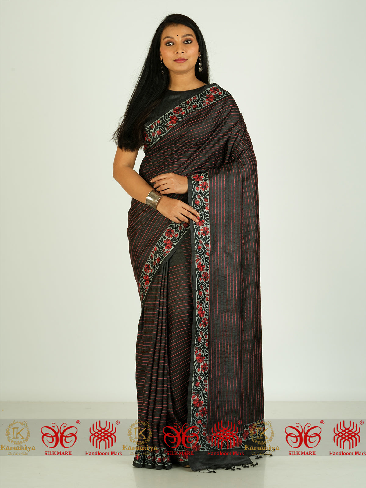 Raat Kali - Black and Red Saree