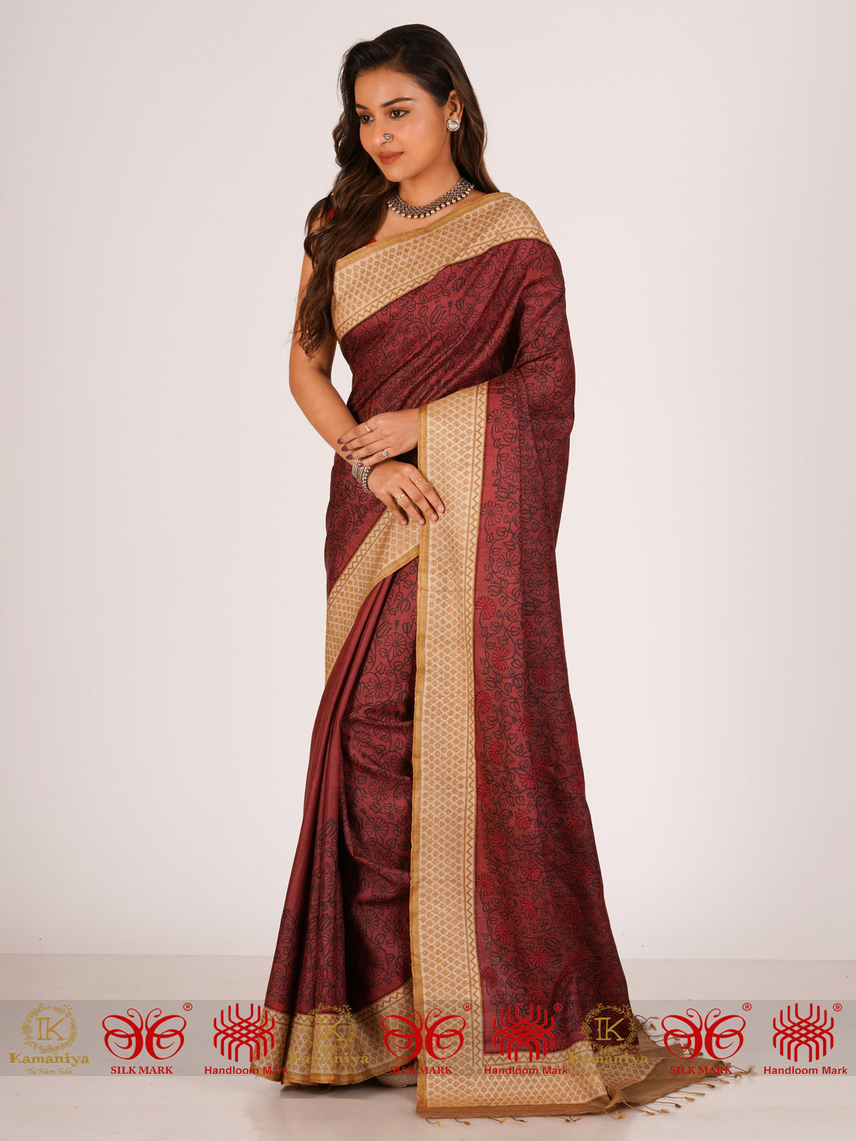Bhura - Handloom Tussar Saree