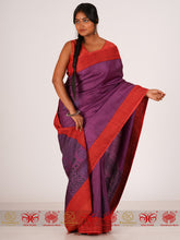 Load image into Gallery viewer, Purple Patch - Purple &amp; Red Saree
