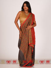Load image into Gallery viewer, Lily of The Valley - Red Flowers Tussar Saree
