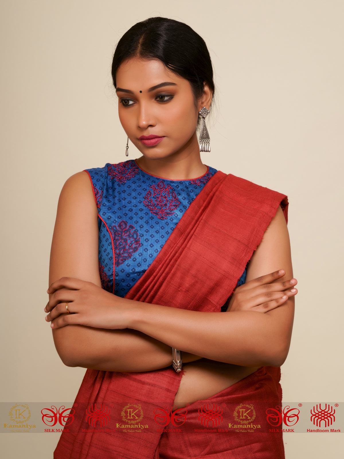 Blue Blush - Tussar Blouse