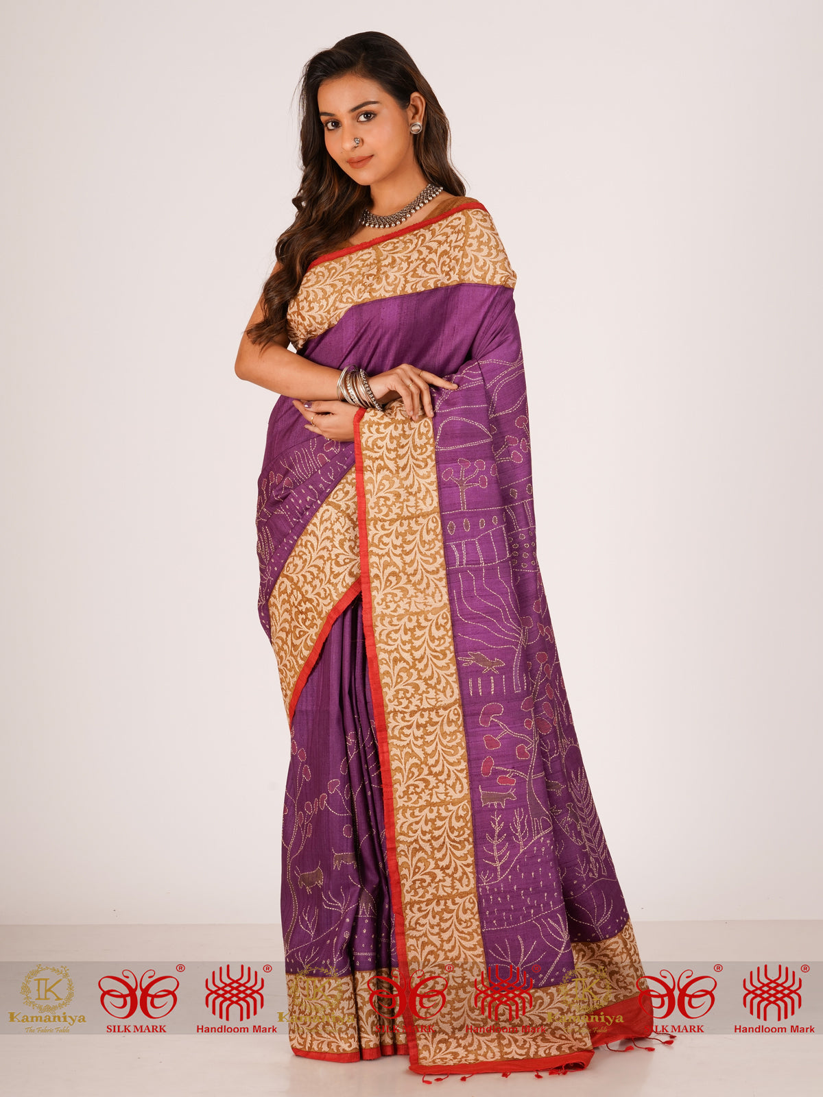Purple Passion - Purple Tussar Saree