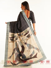 Load image into Gallery viewer, Flight of Fancy - Black and White Saree
