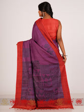 Load image into Gallery viewer, Purple Patch - Purple &amp; Red Saree
