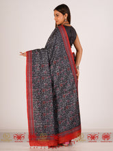 Load image into Gallery viewer, Grey Gul - Grey and Black Tussar Silk Saree
