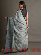 Load image into Gallery viewer, Bhoore - Grey and Black Saree
