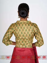 Load image into Gallery viewer, Golden Green Tussar Blouse
