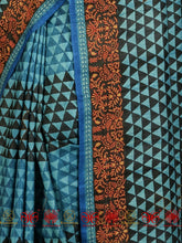 Load image into Gallery viewer, Nadia Kinare - Blue Tussar Silk Saree
