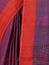 Load image into Gallery viewer, Purple Patch - Purple &amp; Red Saree
