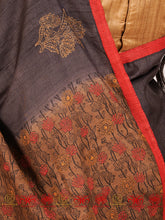 Load image into Gallery viewer, Lily of The Valley - Red Flowers Tussar Saree
