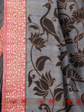Load image into Gallery viewer, Parinda - Grey, Black &amp; Pink Saree
