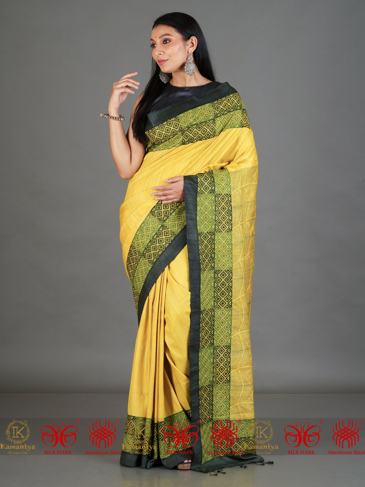 Poppy - Green & Yellow Saree