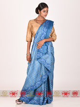 Load image into Gallery viewer, Blocked in Blue - Saree
