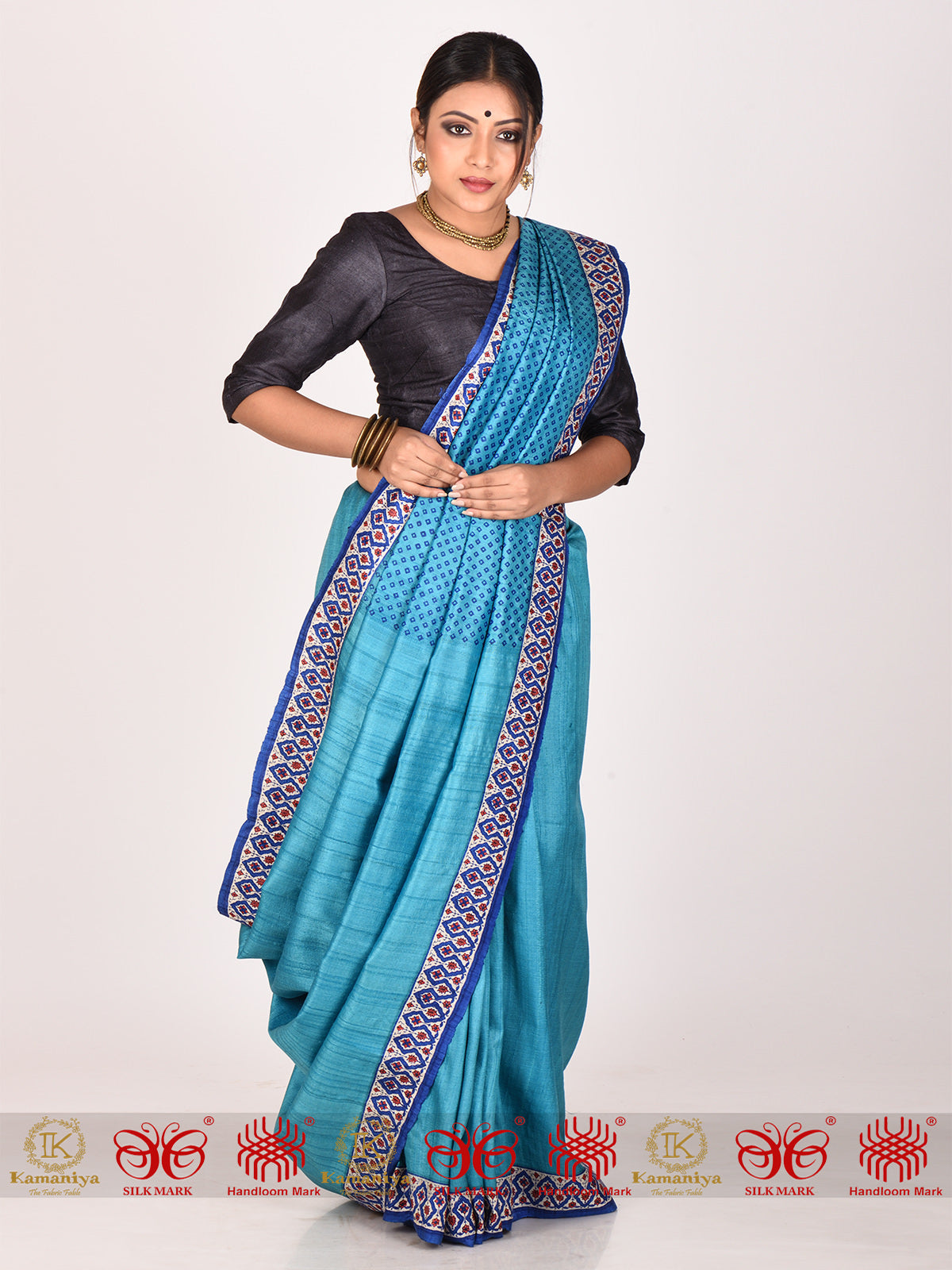 Barfi Blue - Saree